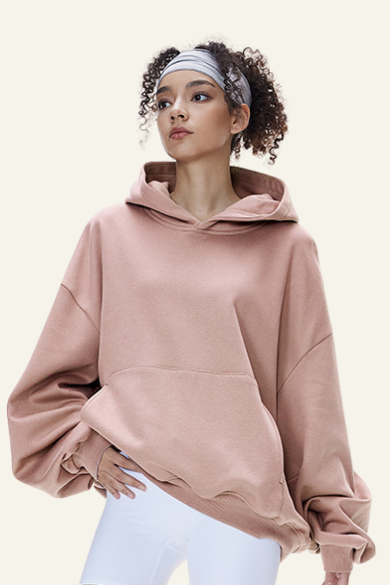 Women's  Streetwear Short Curved-Hem  Hoodie