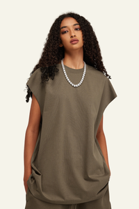 Women's Streetwear Heavyweight Cotton Sleeveless Top