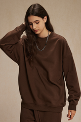 Women's Streetwear Relaxed Drop-Shoulder Solid Pullover