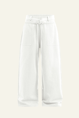 Women's Streetwear Lyocell Double-Waisted Wide Leg Pants