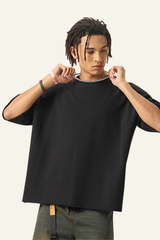 Men's Streetwear Solid Color Raw-Edge Short Sleeve T-Shirt