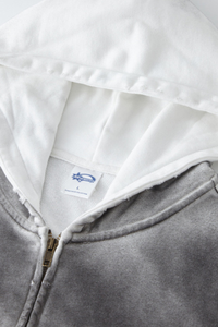 Women's Cotton Gradient-Dyed Vintage  Full-Zip Hooded Jacket