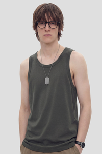 Men's 300g Heavy Raw Edge Earth Tone Moisture Wicking Tank