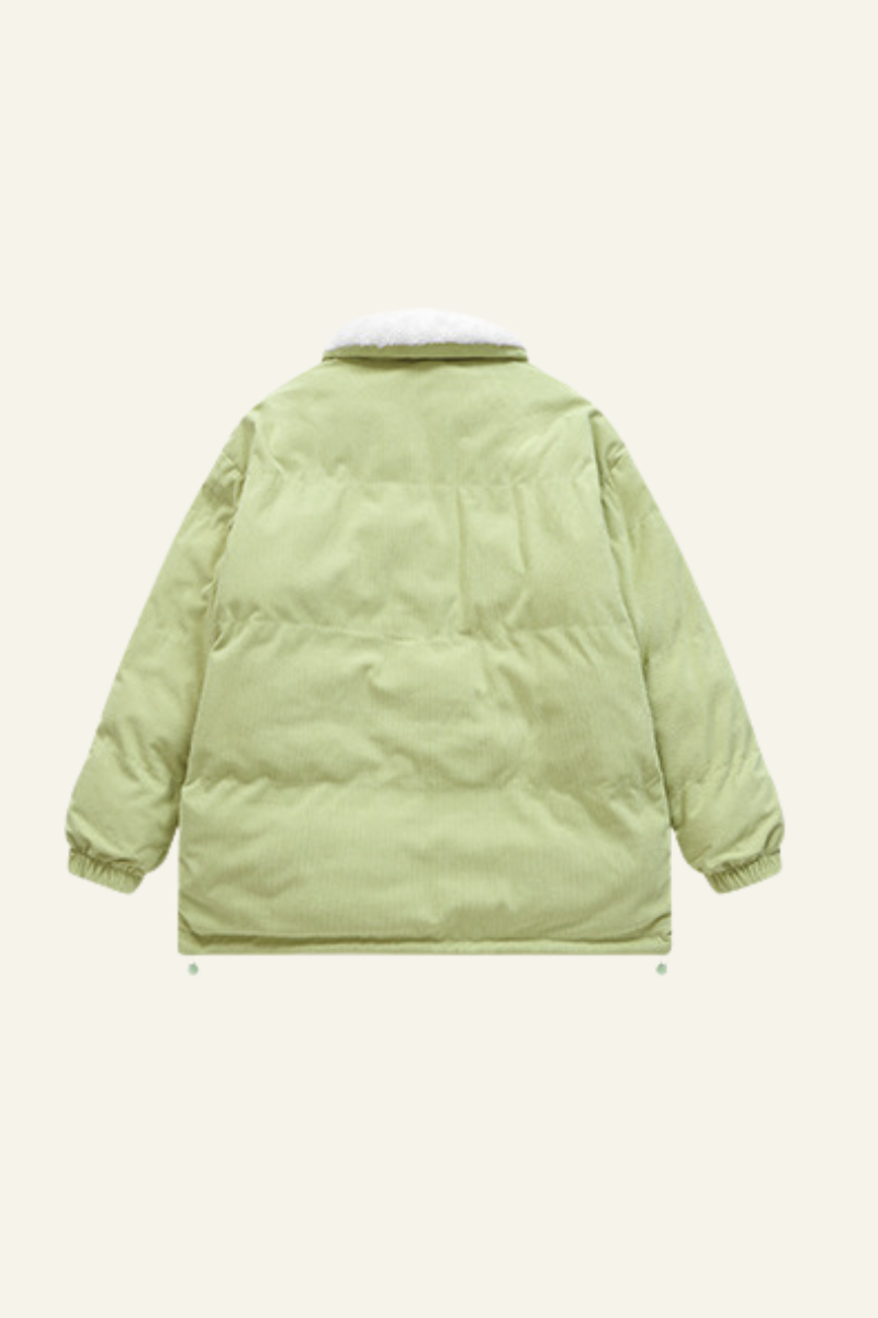 Women's Corduroy Warm Fleece-Lined Solid Color Jacket