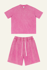 Women's Cotton Dopamine Set: T-shirt & Athletic Wear Short