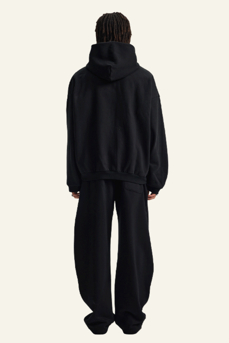 Men's Set:Fleece-lined Zipper Jacket & Curved-blade Pants