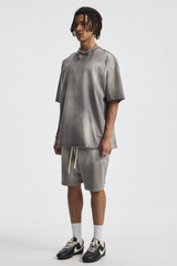 Men's Cotton Gradient Set: Loose-fitting T-shirt And Short