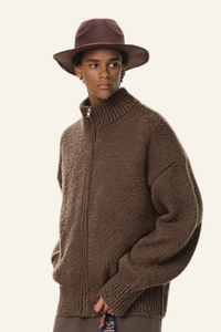 Men's Streetwear Old Money Stand-collar Sweater Jacket