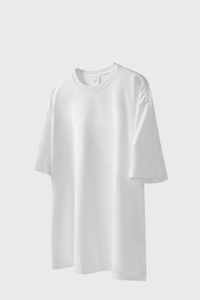 Men's Spring Summer 200g Cotton Solid Crewneck Oversized Tee