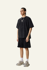 Men's Cotton Streetwear Vintage Set:T-shirt And Short