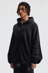 Men's Cotton Streetwear Gradient Hooded Jacket