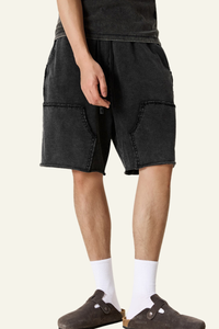 Men's Cotton Streetwear Vintage Tie-Dye Patchwork Shorts