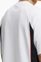 Men's Summer 7A V-Neck Colorblock QuickDry Oversized Tee