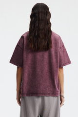 Women's Cotton Streetwear Washed Distressed T-shirt