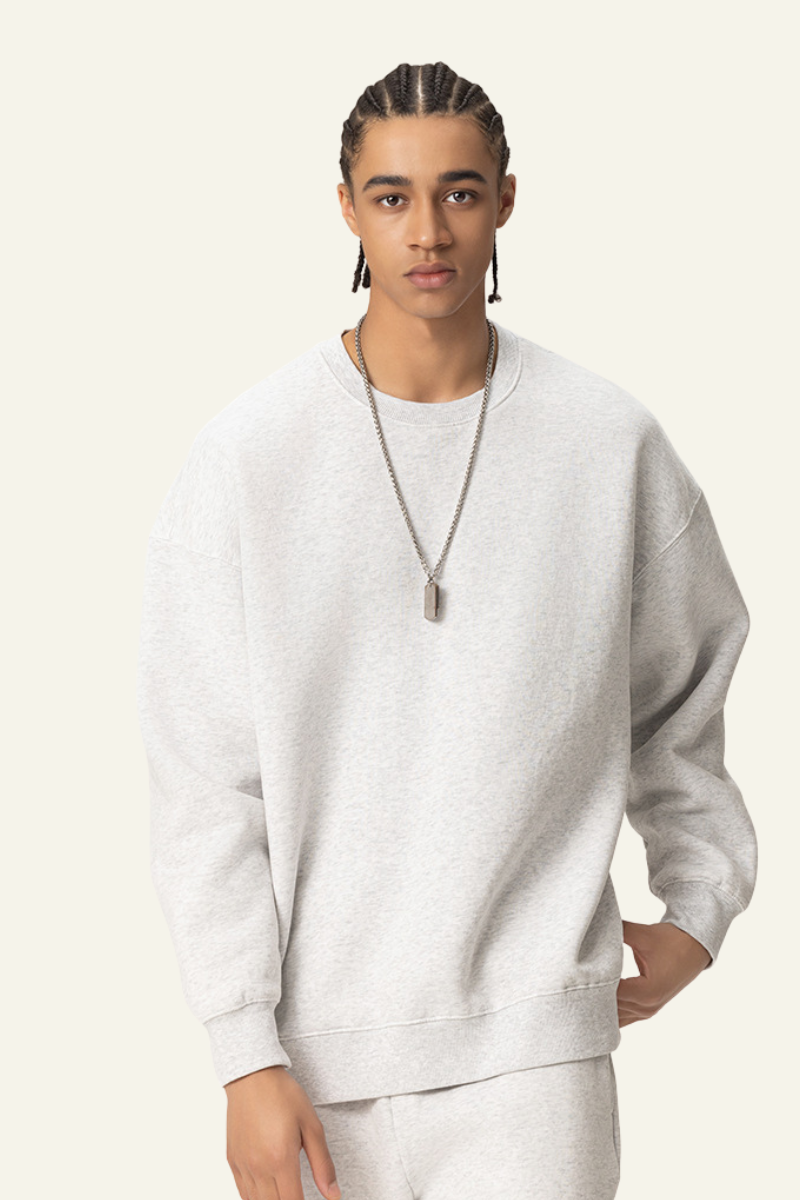 Men's Washed Distressed Solid Pullover