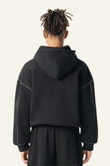 Men's Streetwear Contrast Stitch Hooded Jacket