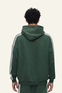 Men's Streetwear Side-Striped Solid Hoodie