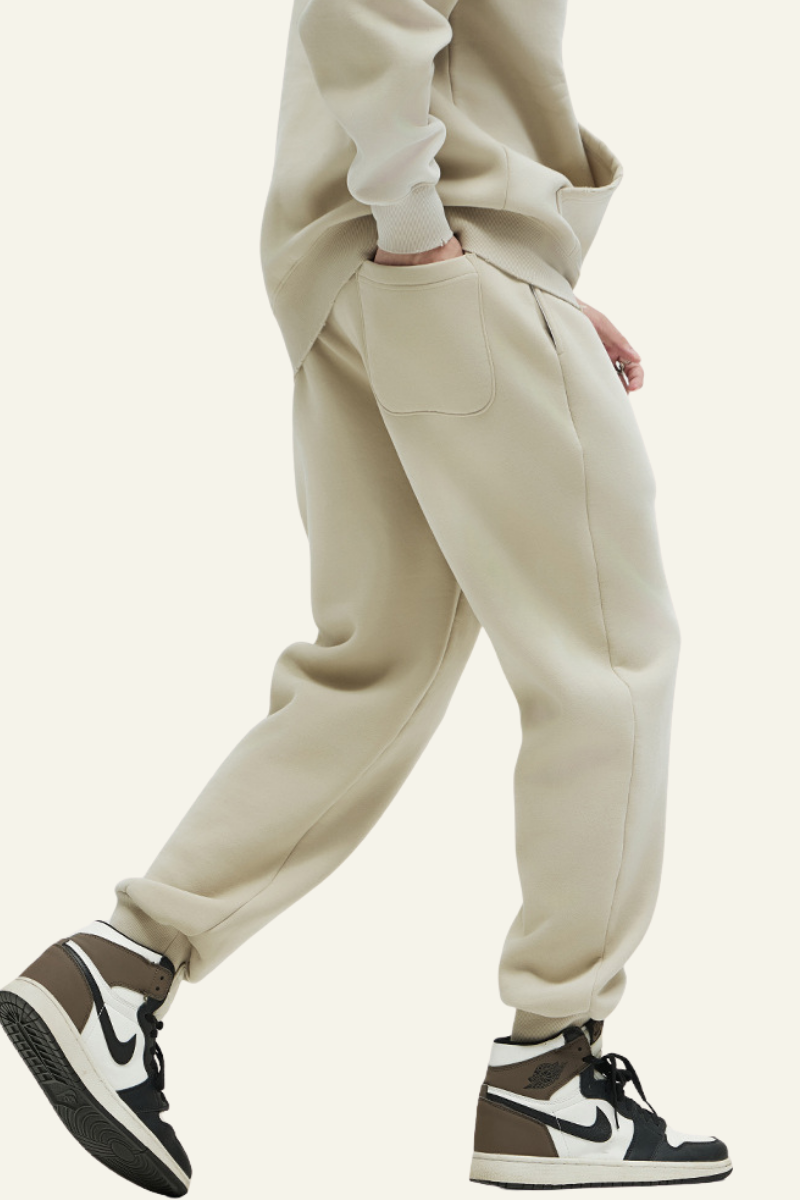 Men's  Streetwear Washed Fleece-Lined Gradient Cuffed Pants