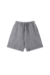 Unisex Spring Summer 360g Cotton Washed Drawstring Shorts