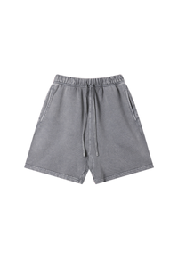 Unisex Spring Summer 360g Cotton Washed Drawstring Shorts