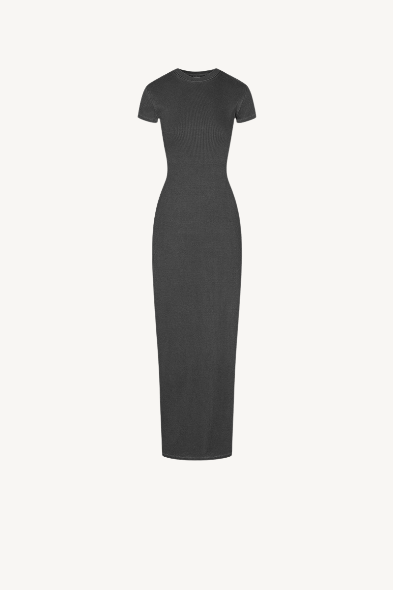 Women's Summer 275g Washed Slim Bodycon Slit Dress