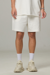 Men's 350G Cotton Shorts - Spray Wash Vintage Drawstring