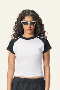 Women's Vintage Color Block Slim T-shirt