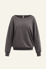 Women's Tencel Asymmetric Off-Shoulder Long Sleves Top
