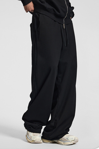 Men's Fall 450g Knit Raw Edge Washed Straight Pants