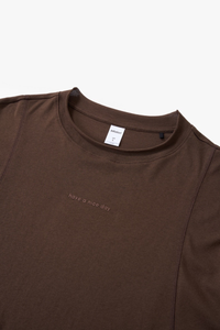 Men's Cotton-Linen Drop-Shoulder Tee w/FwdSideSeam & Sld Ltr