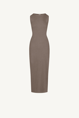 Women's Spring Summer 275g Washed Slim Knit Maxi Dress