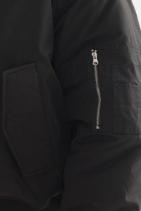 Men's Cropped Minimalist Solid-Color Bomber Jacket