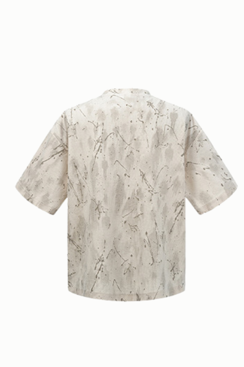 Men's Streetwear Jacquard Crack Print Vintage T-shirt