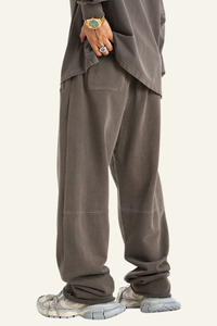 Men's Heavyweight Washed Cotton Athletic Wear Pants