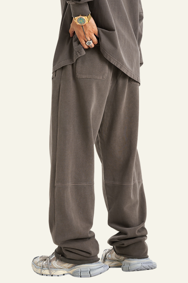 Men's Heavyweight Washed Cotton Athletic Wear Pants
