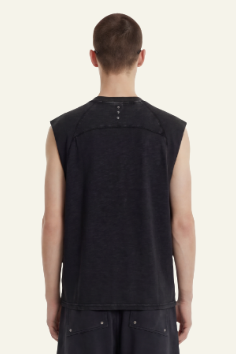 Men's Cotton Washed Retro Round-necked Tank Top