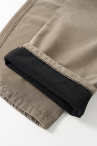 Men's Washed  Vintage Fleece-Lined Casual Pants.