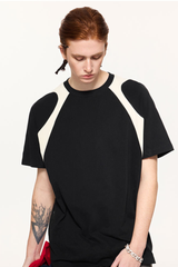 Men's Summer 230g Cotton Colorblock Raglan Loose Crew Tee