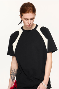 Men's Summer 230g Cotton Colorblock Raglan Loose Crew Tee