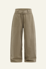 Women's Streetwear Lyocell Double-Waisted Wide Leg Pants