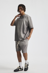 Men's Cotton Gradient Set: Loose-fitting T-shirt And Short