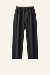 Men's Heavyweight Washed Fleece-lined  Straight-leg Pants.