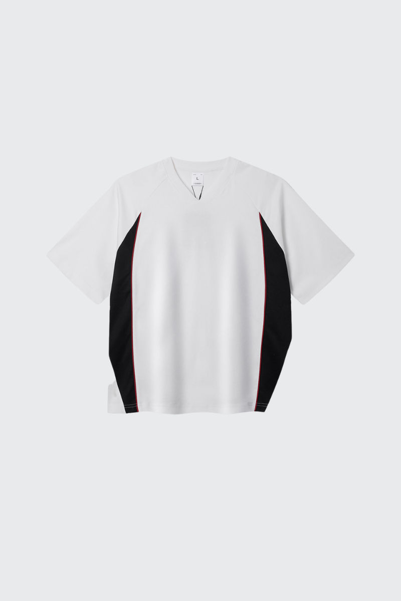 Men's Summer 7A V-Neck Colorblock QuickDry Oversized Tee