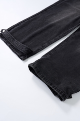Men's Spring Summer Washed Pocket Rhinestone Wide Leg Jeans