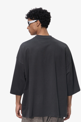 Men's Retro Cotton Drop-Shoulder Solid T-shirt