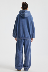 Men's Cotton Streetwear Set:Full Zipper Hooded Jacket  And Sweatpants