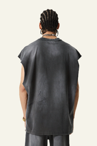 Men's Vintage Gradient Cotton Sleeveless T-shirt