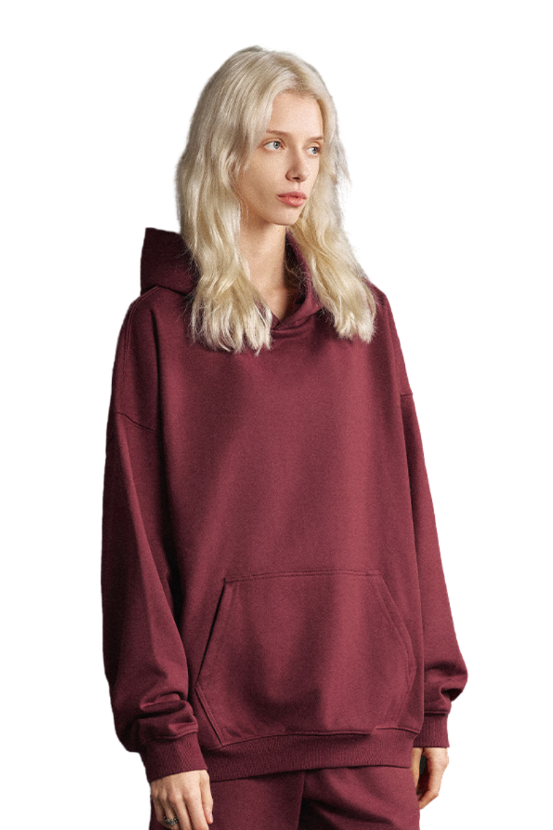 Women's Fall Winter 430g Terry Drawstring Hoodie Set