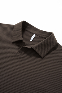 Men's Waffle-patterned Polo Collar Sweatshirts