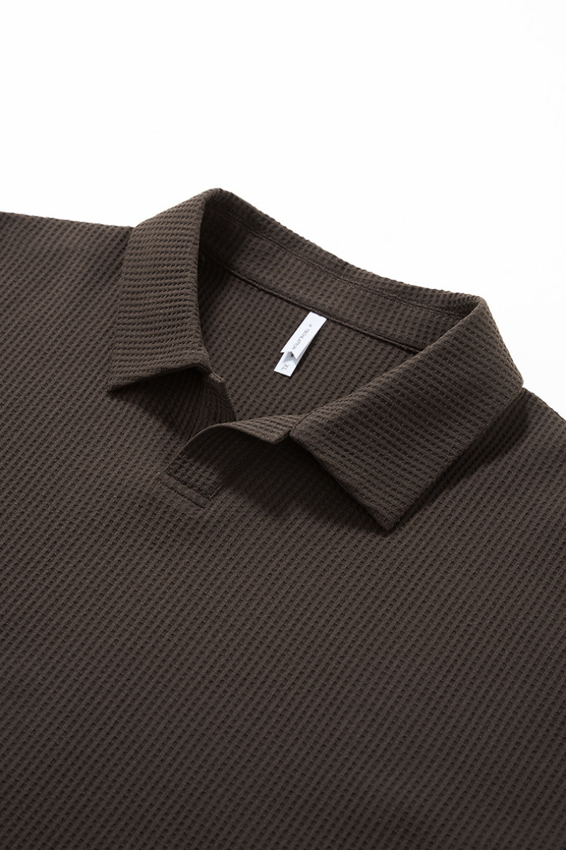 Men's Waffle-patterned Polo Collar Sweatshirts